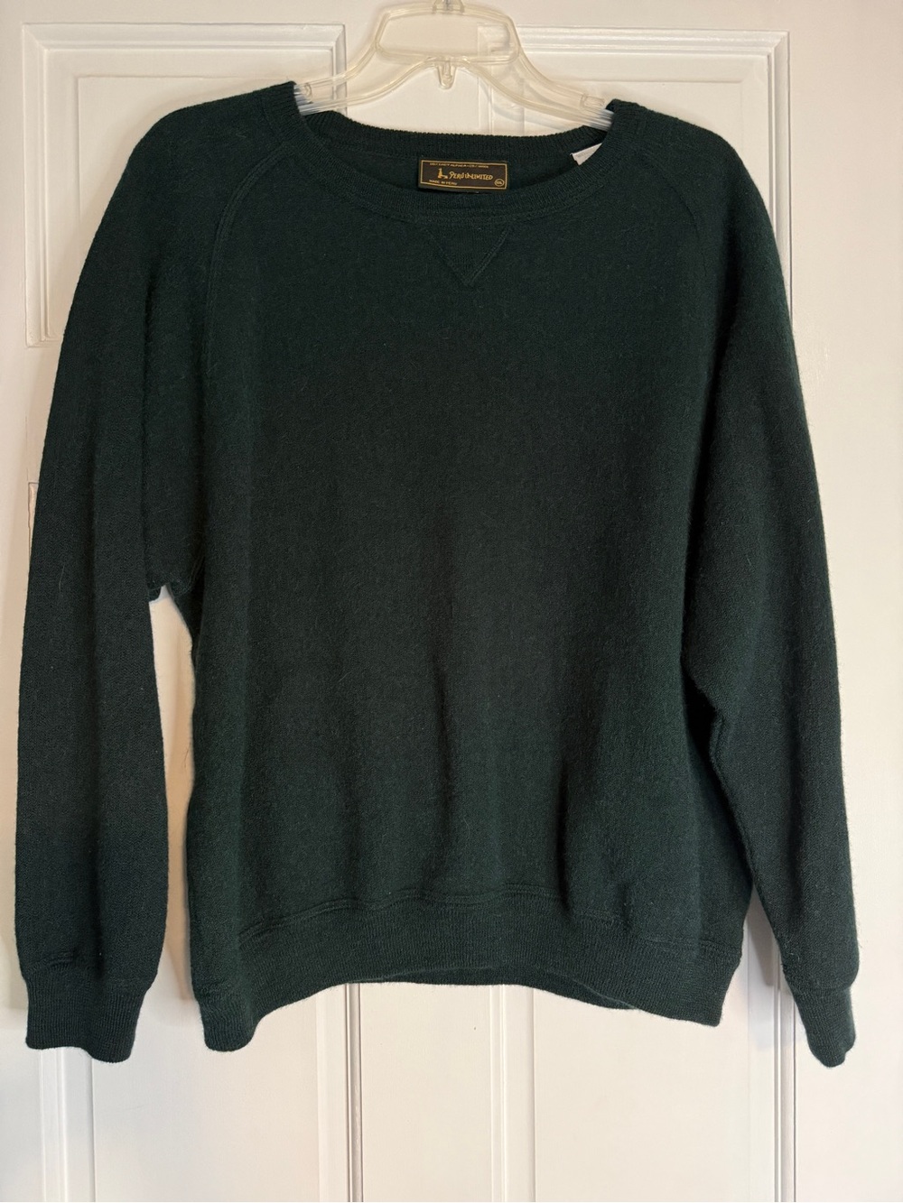 Vtg Alpaca Wool Women’s Crewneck Sweater in Dark Green